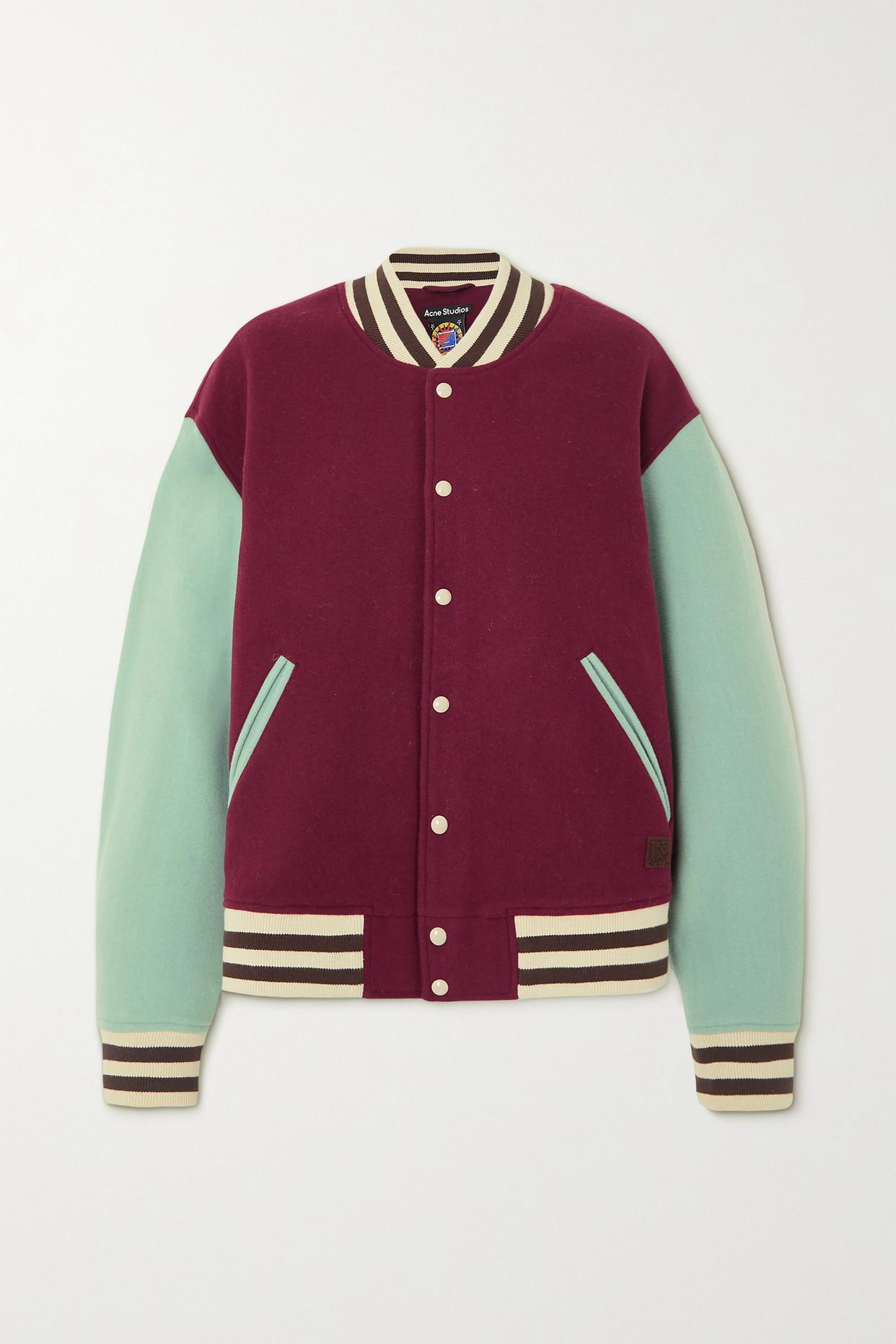 Acne Studios Oversized Padded Wool-blend Bomber Jacket in Red | Lyst
