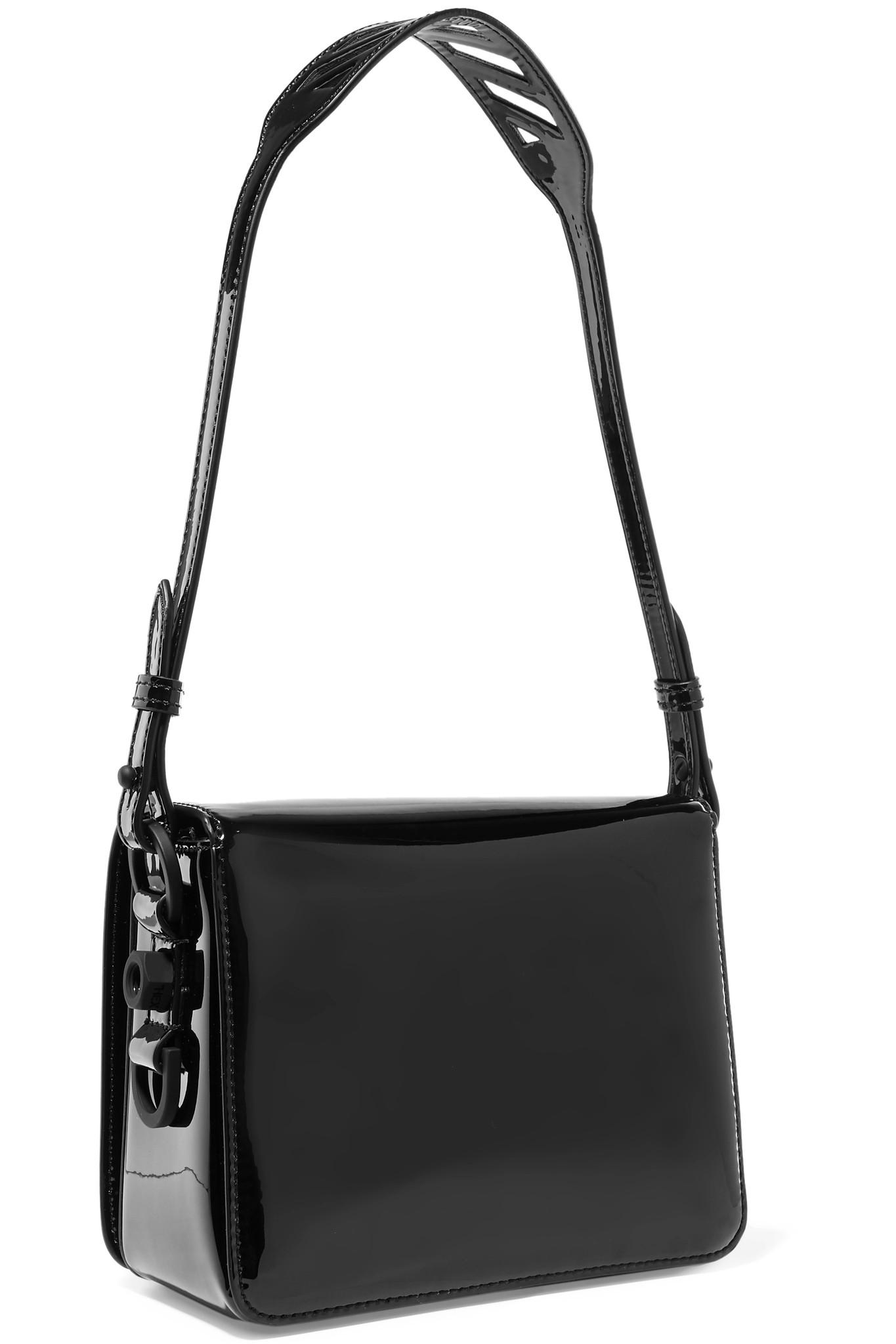 Off-White c/o Virgil Abloh Embellished Patent-leather Shoulder Bag in Black - Lyst