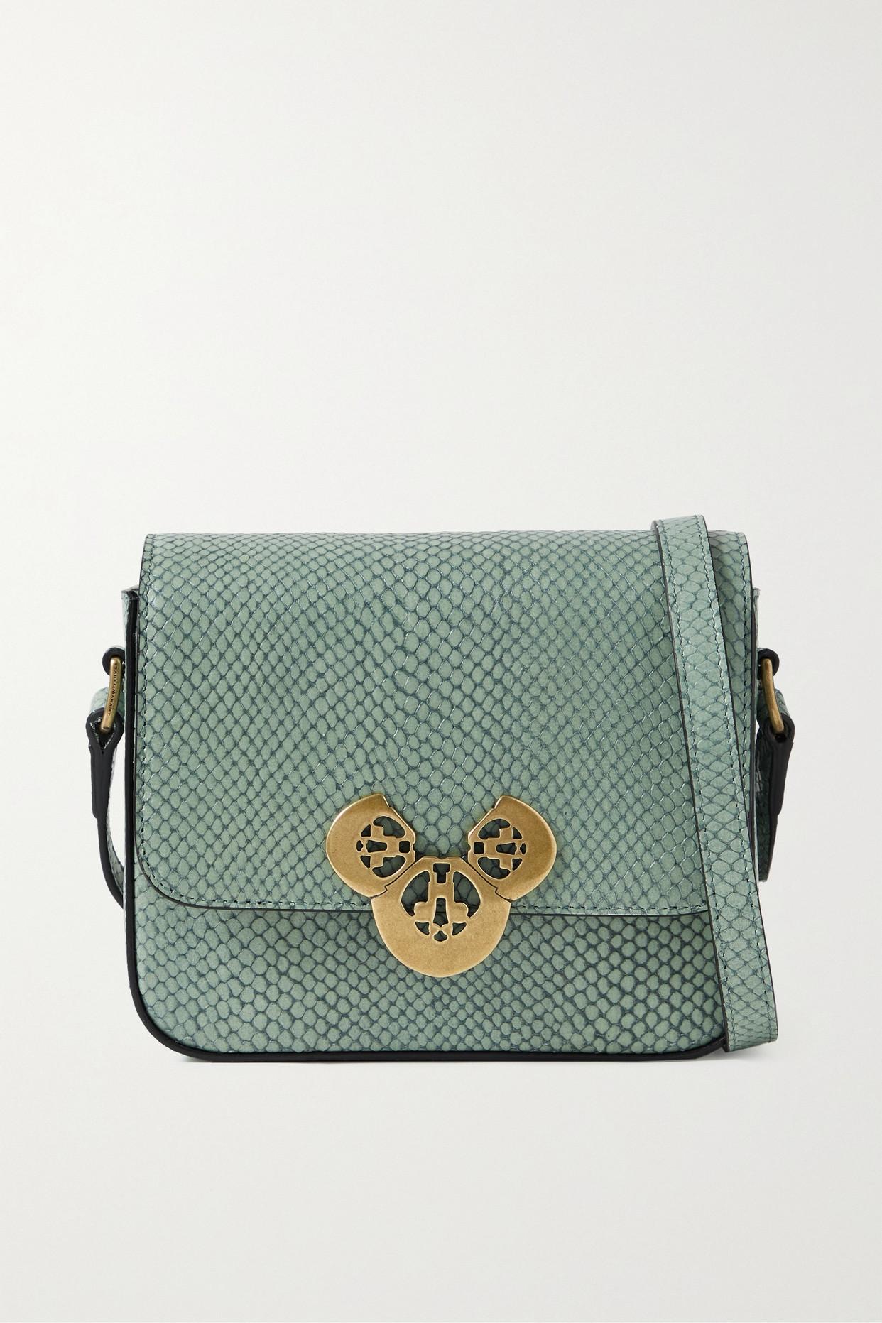 Isabel Marant Elda Mini Snakeeffect Leather Shoulder Bag in Green Lyst