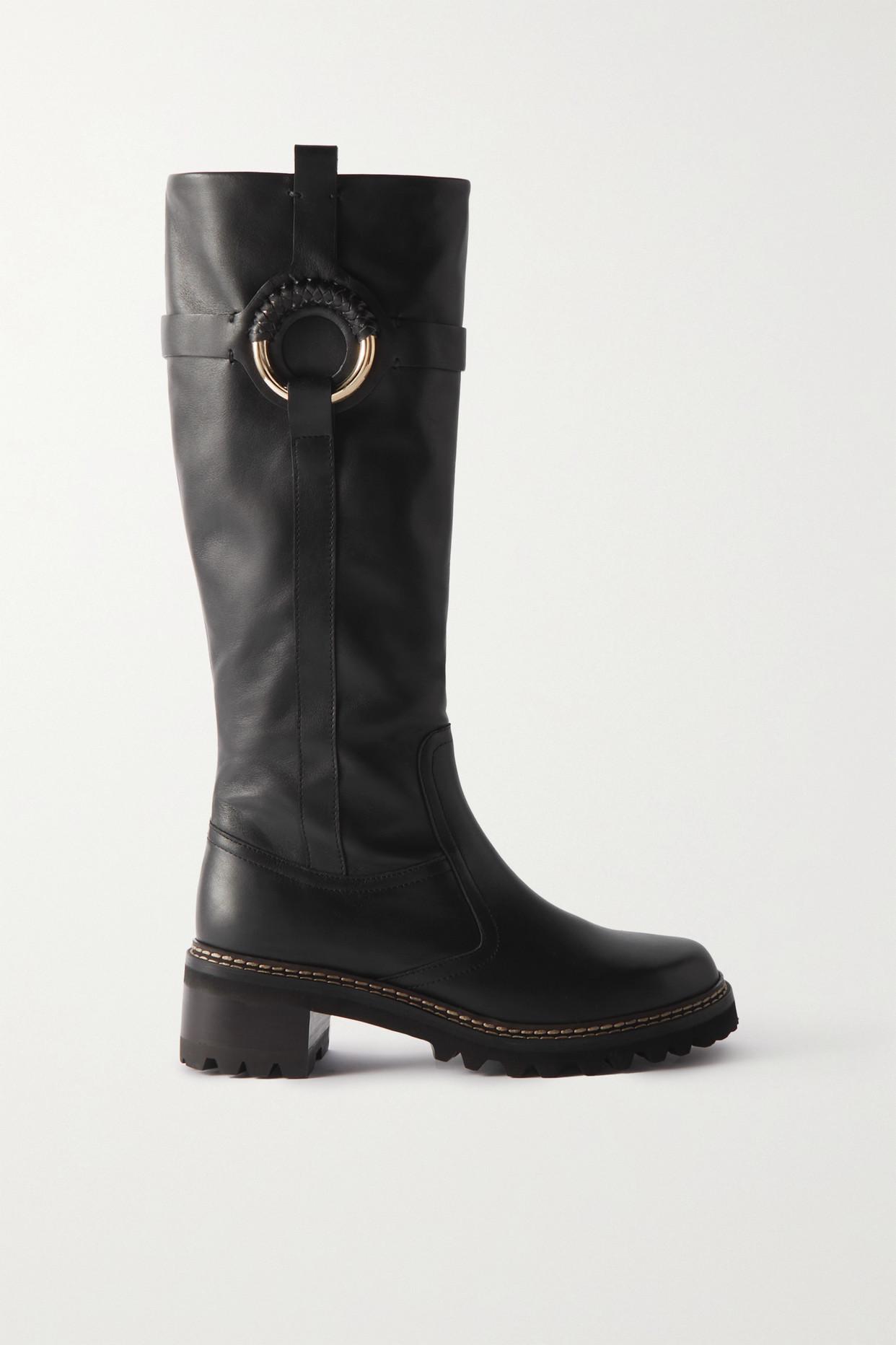 See By Chloé Hana Leather Knee Boots in Black | Lyst