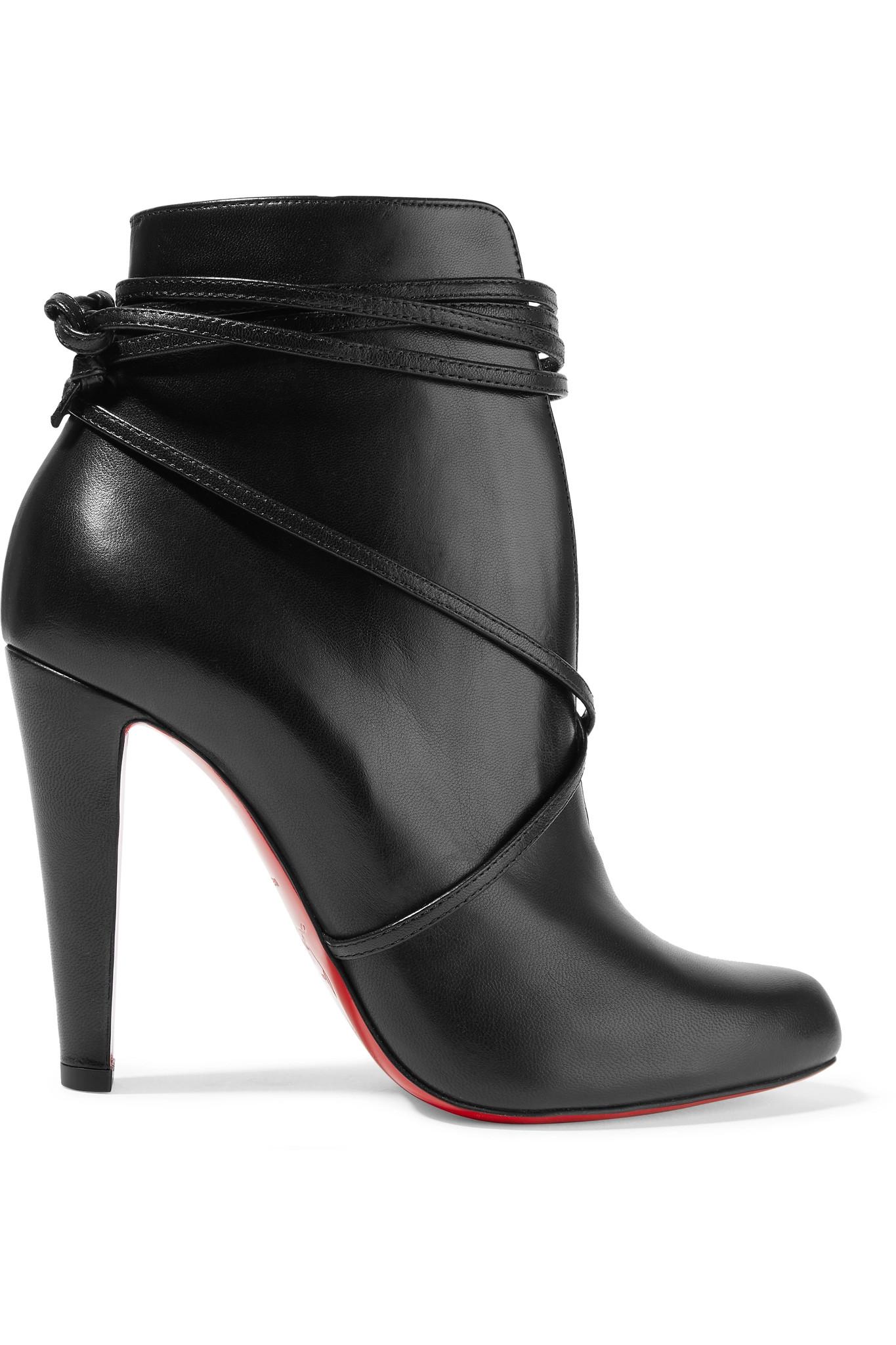 Christian louboutin S.i.t. Rain 100 Leather Ankle Boots in Black | Lyst