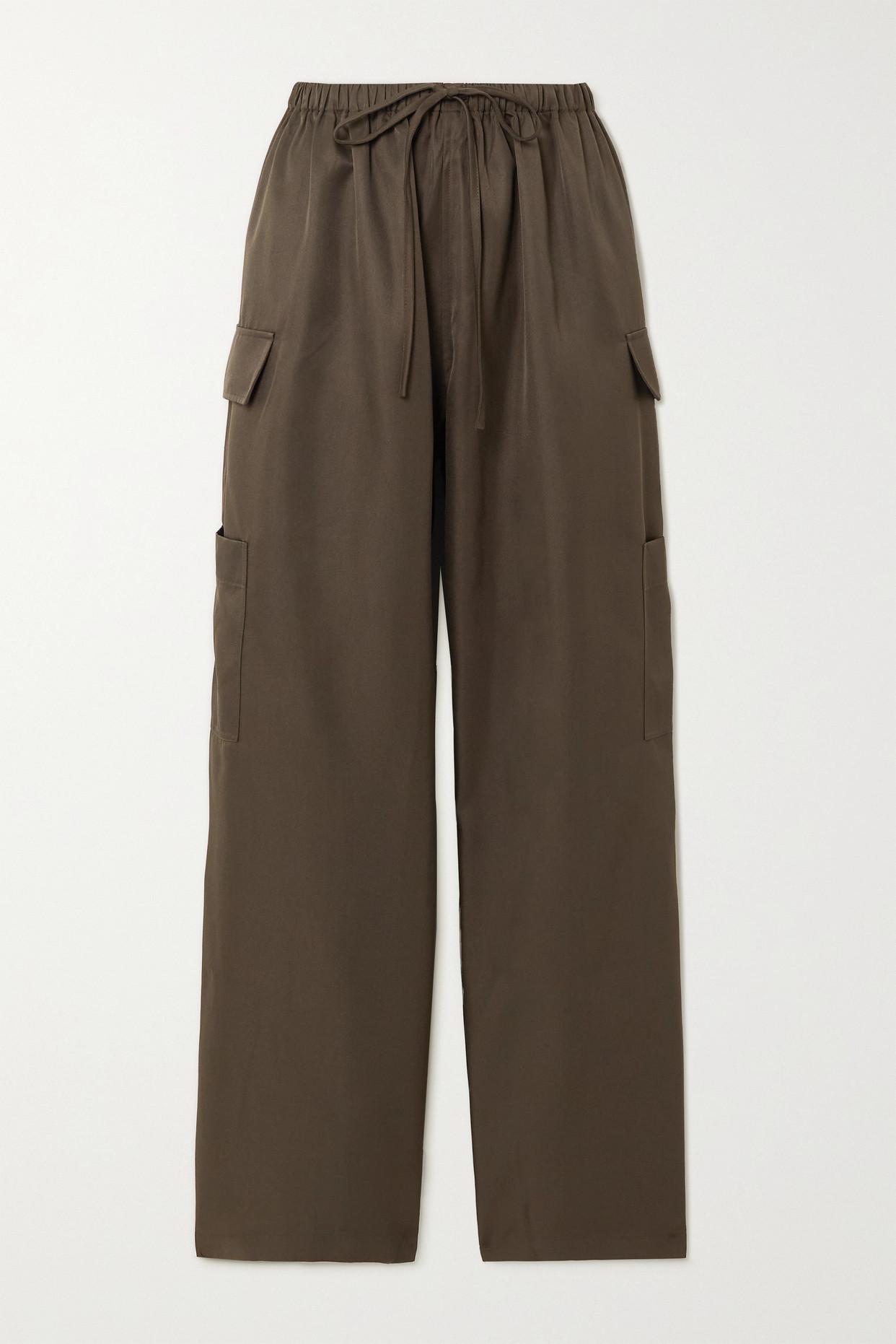 Reformation Ethan Satin Wideleg Cargo Pants Lyst