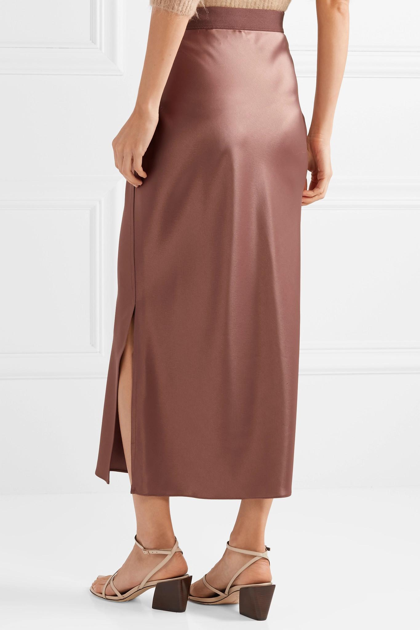 mid length satin skirts king size