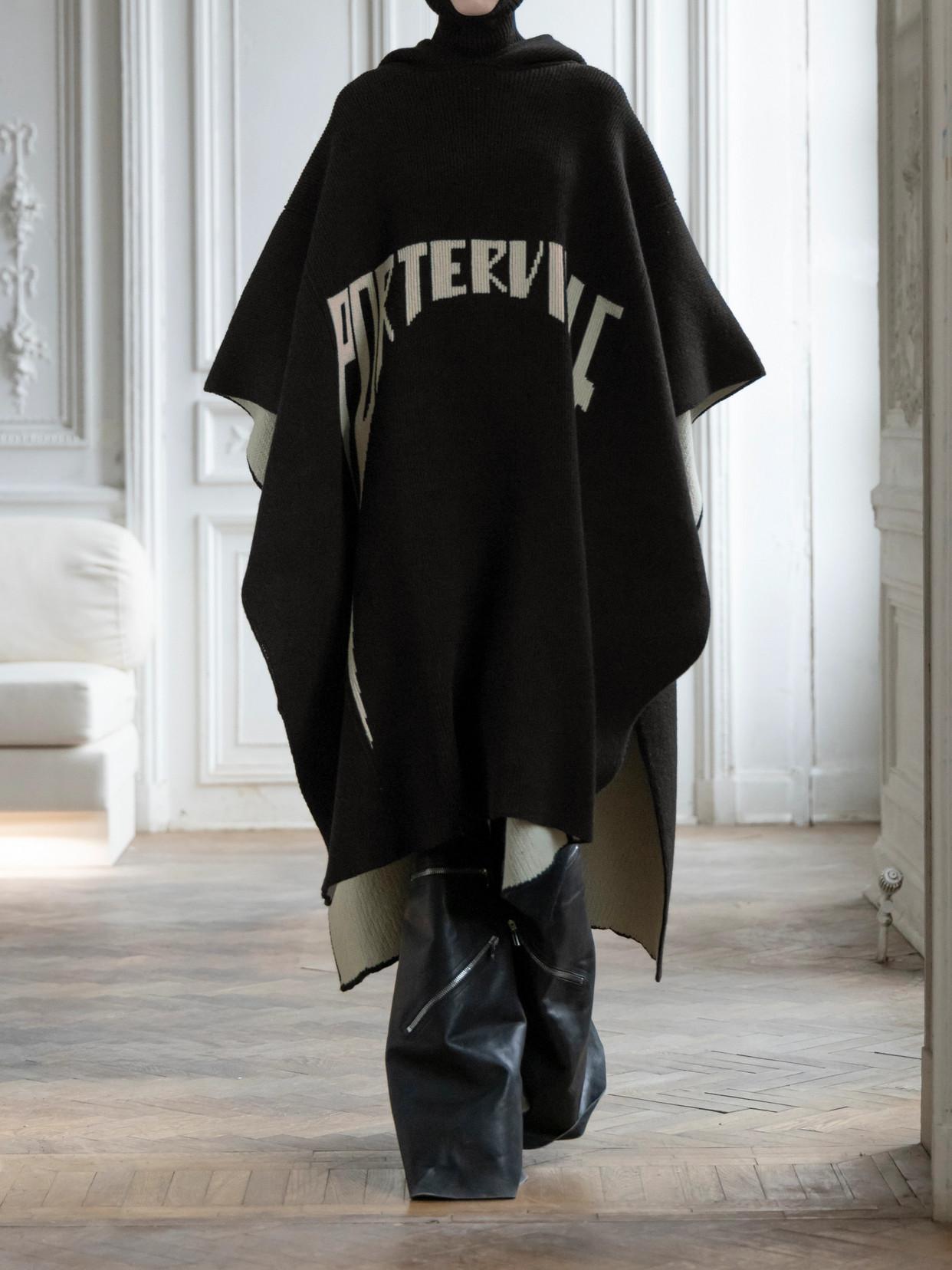 Rick owens ポンチョ PONCHO BLACK - RICK OWENS DRKSHDW(リック オウエンス ダークシャドウ