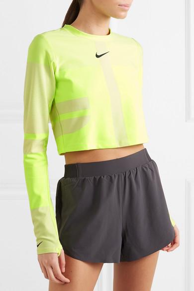 Nike Tech Pack 2.0 Run Cropped Neon Stretch Top | Lyst