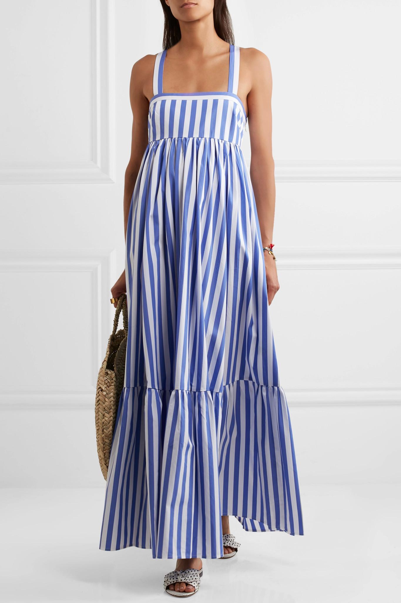 Lyst - J.Crew + Thomas Mason Honduras Striped Cotton-poplin Maxi Dress