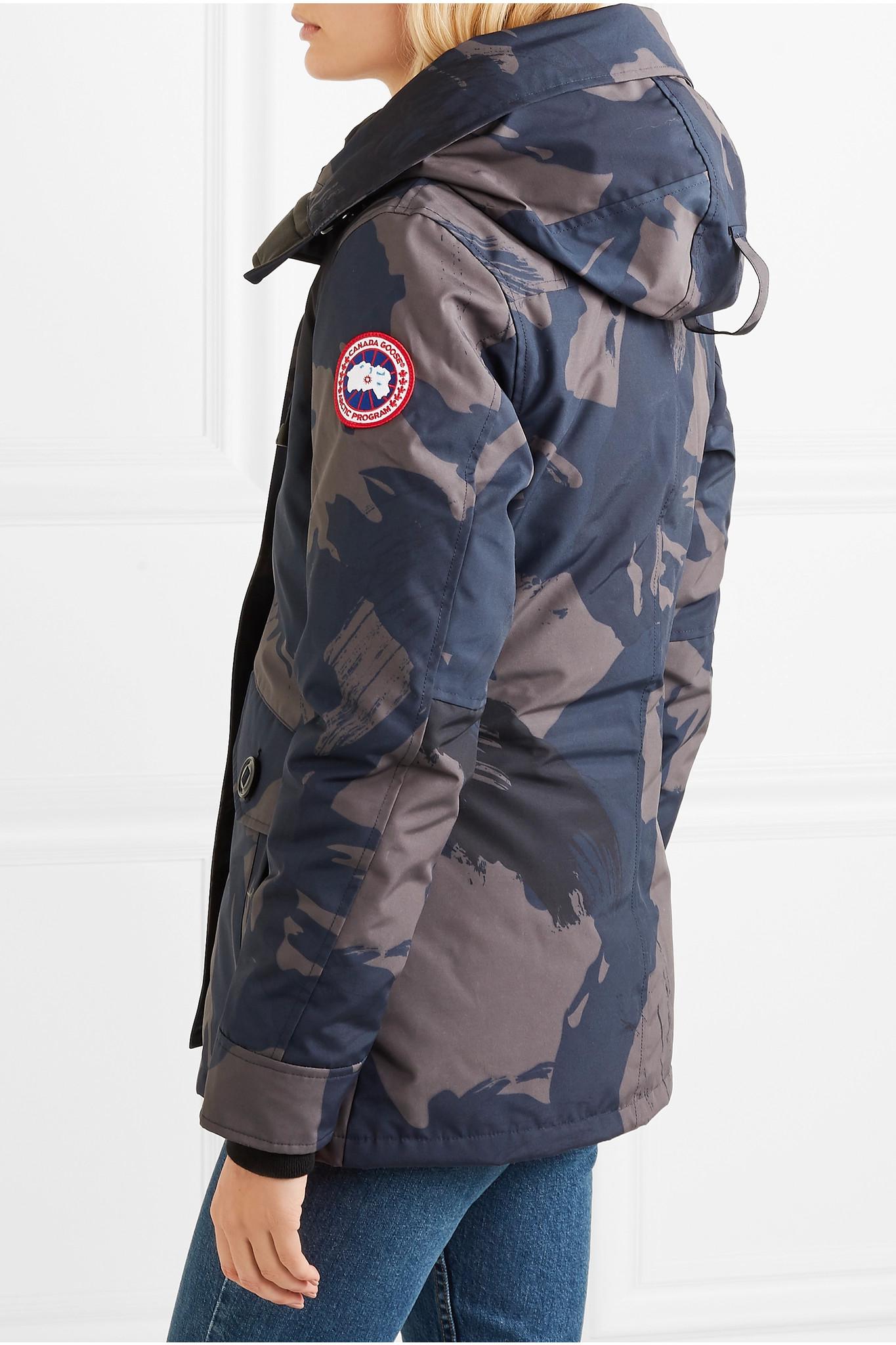 Canada Goose Goose Rideau Camouflage-print Shell Down Parka in Midnight