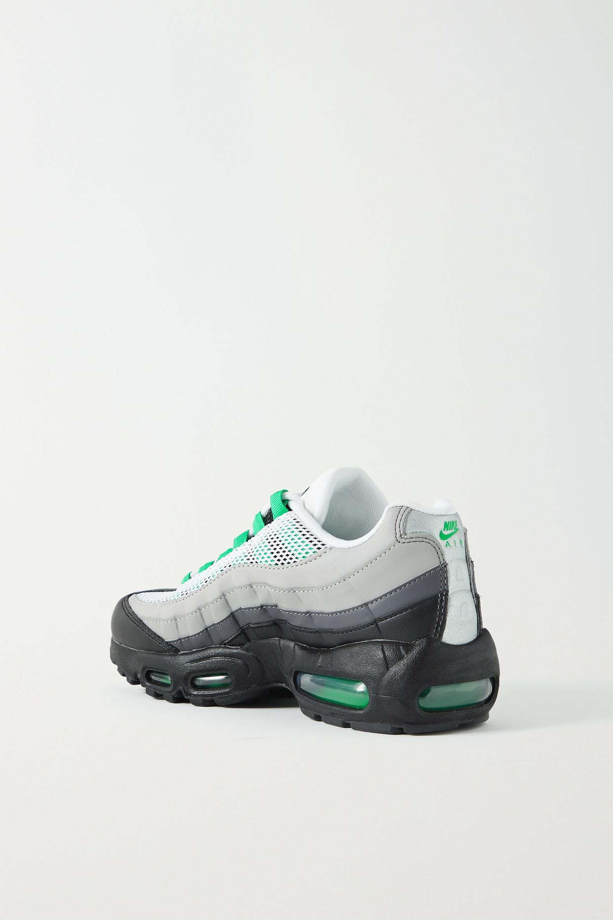 Nike Air Max 95 Mesh-trimmed Leather Sneakers in Green | Lyst