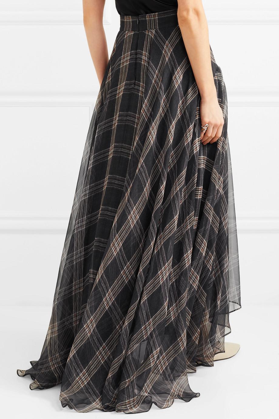 gray chiffon maxi skirt