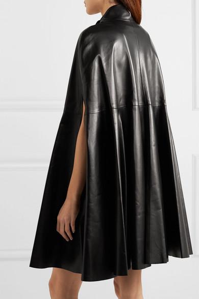Valentino Draped Leather Cape in Black | Lyst Canada