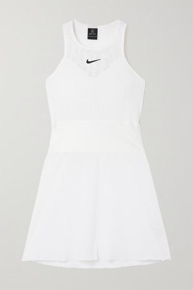 Nike Maria Cutout Satin-trimmed Stretch-lace And Seersucker Mini Tennis  Dress in White | Lyst