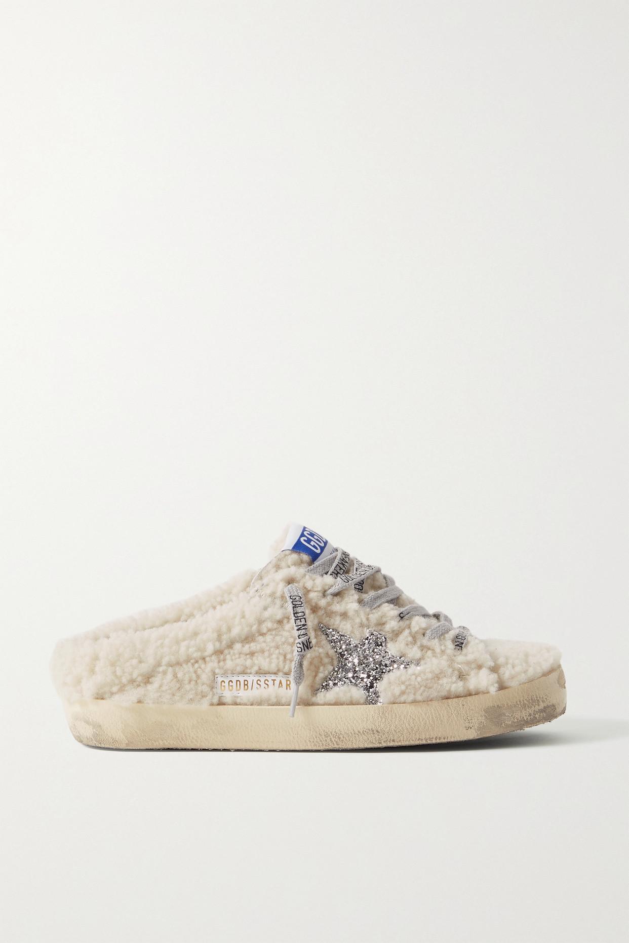 Golden Goose Superstar Sabot Glittered Shearling Slip-on Sneakers | Lyst