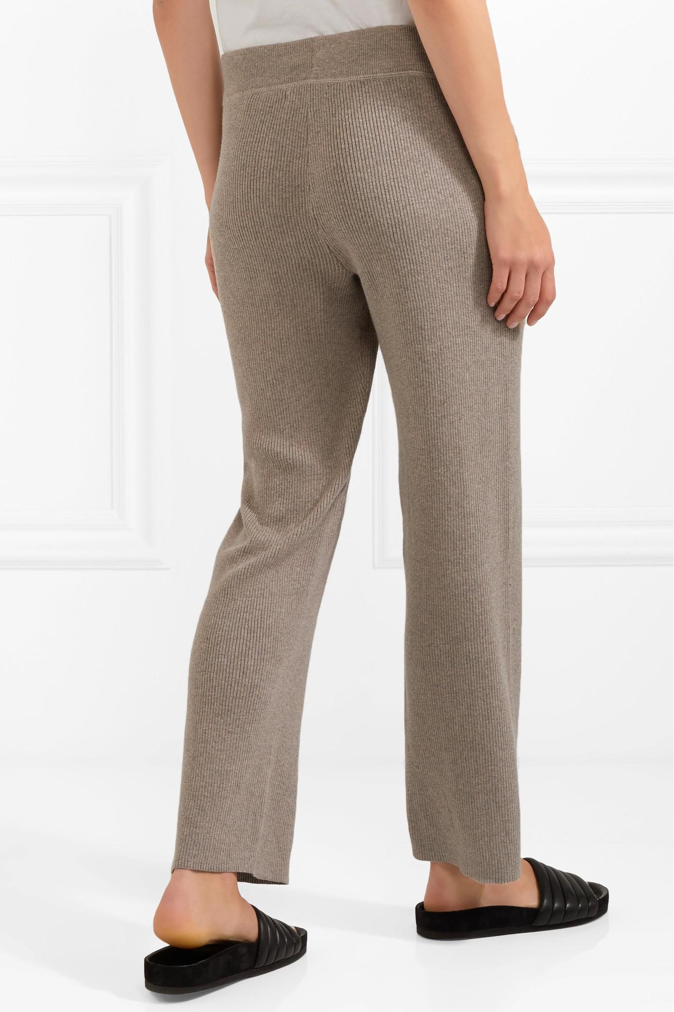 HATCH Ribbed Cotton-blend Wide-leg Pants in Brown - Lyst