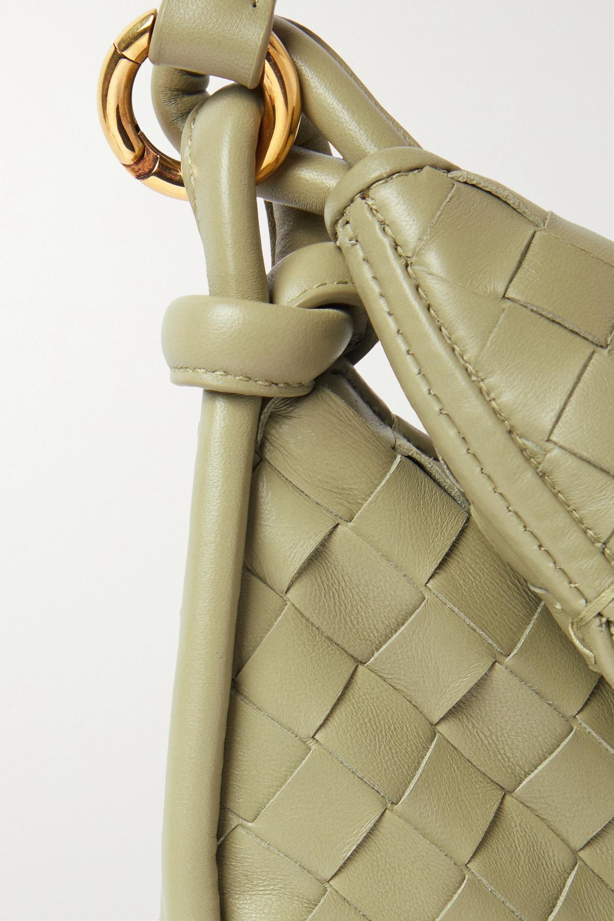 Beige Gemelli medium Intrecciato-leather shoulder bag