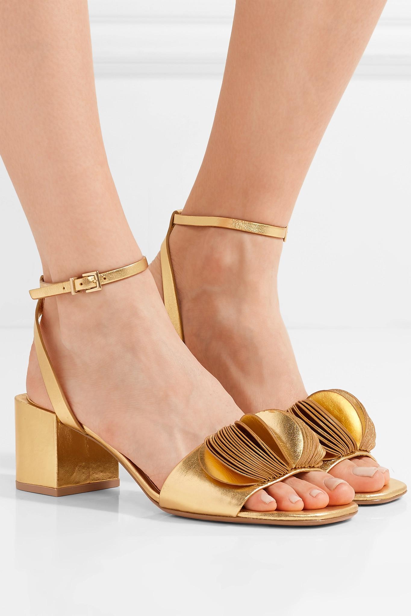 mercedes castillo gold sandals