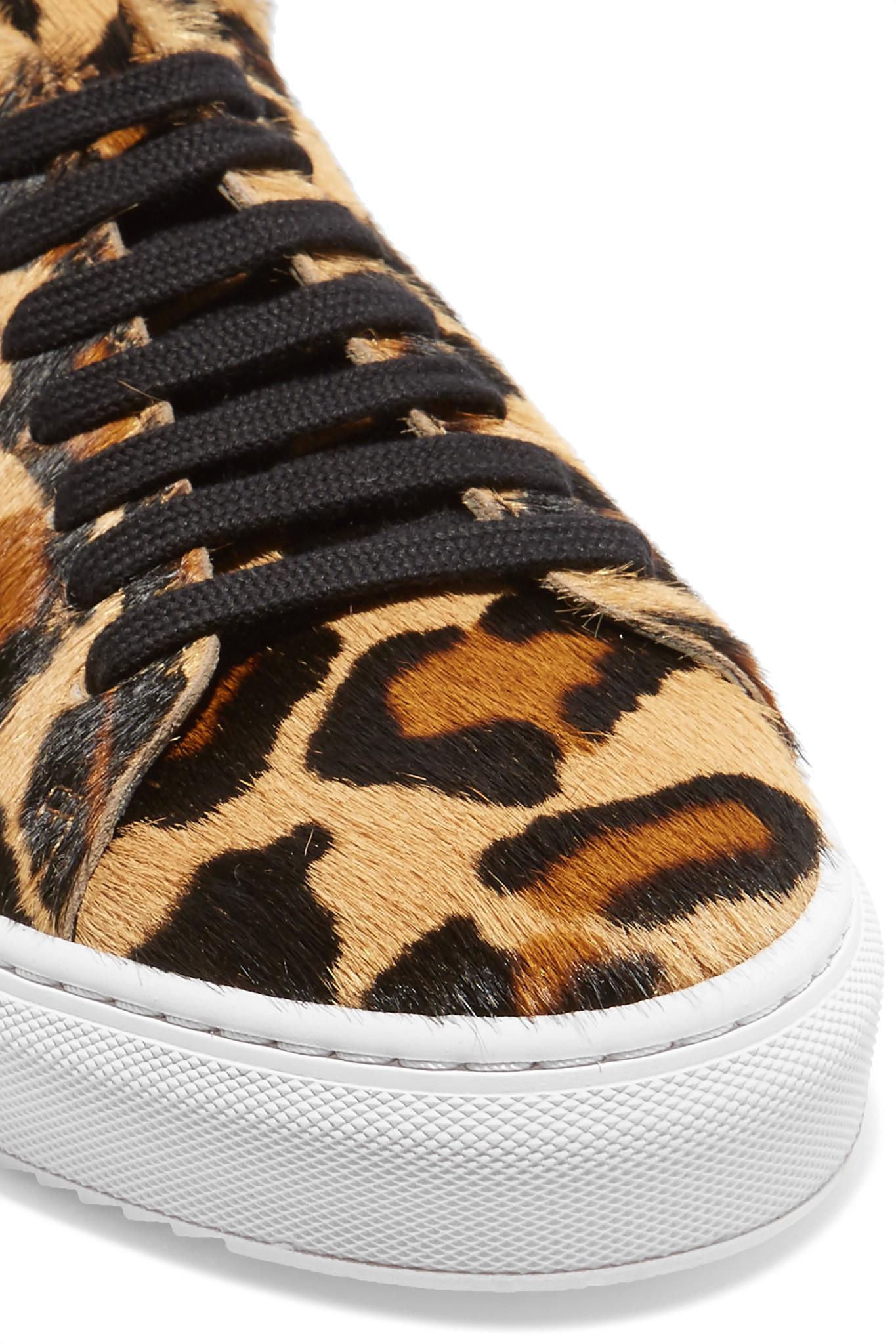 Axel Arigato Tennis Leather-trimmed Leopard-print Calf Hair Sneakers in ...