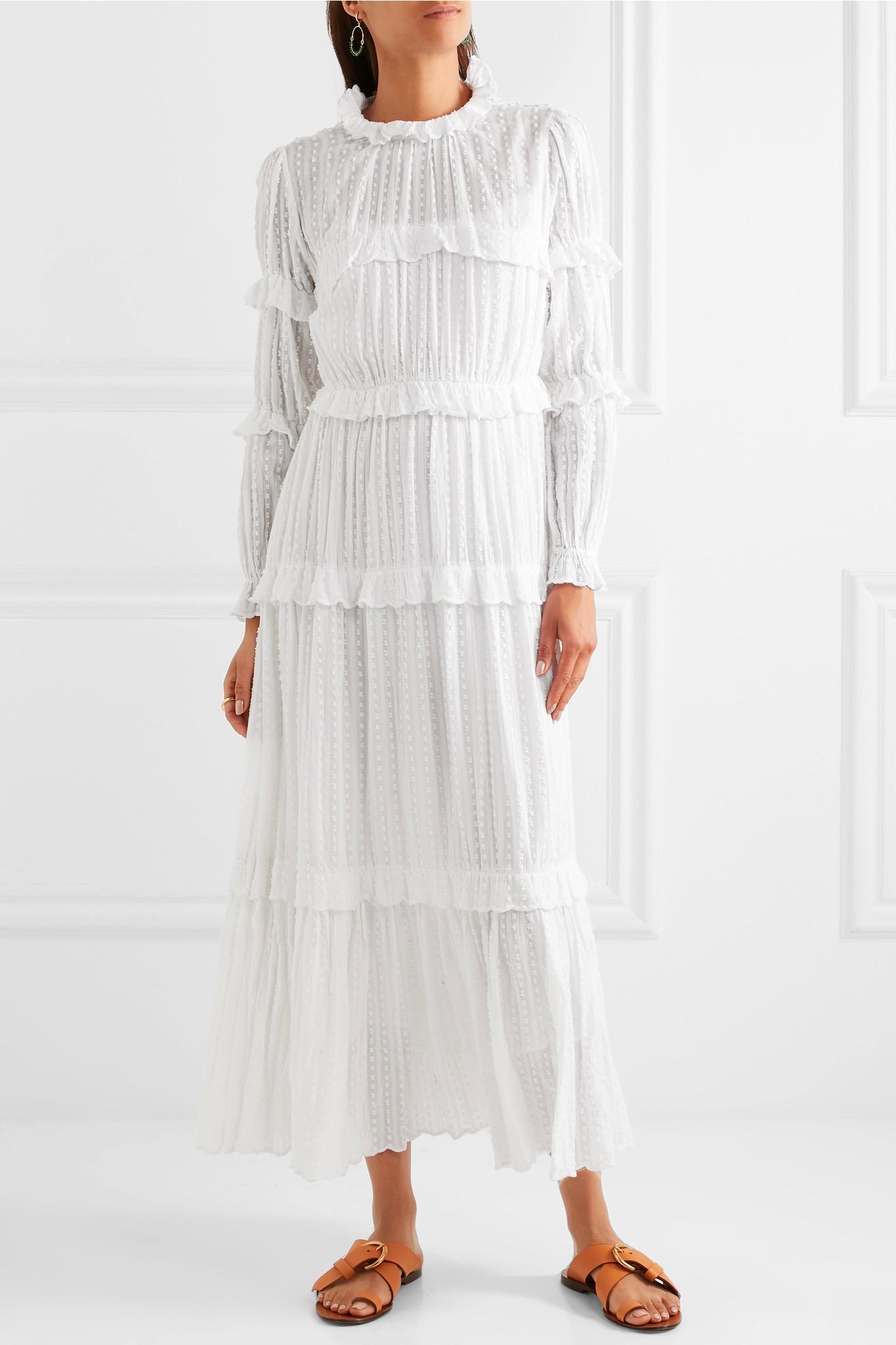 Étoile Isabel Marant Cotton Woman Maxi Dress White - Lyst
