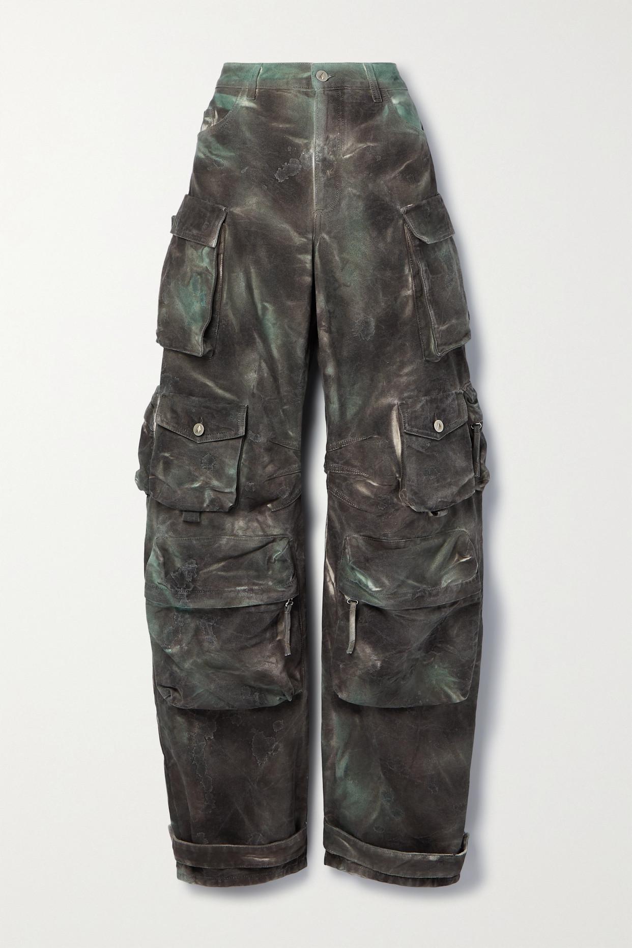 The Attico Fern Printed Cotton-canvas Cargo Pants in Green | Lyst Canada