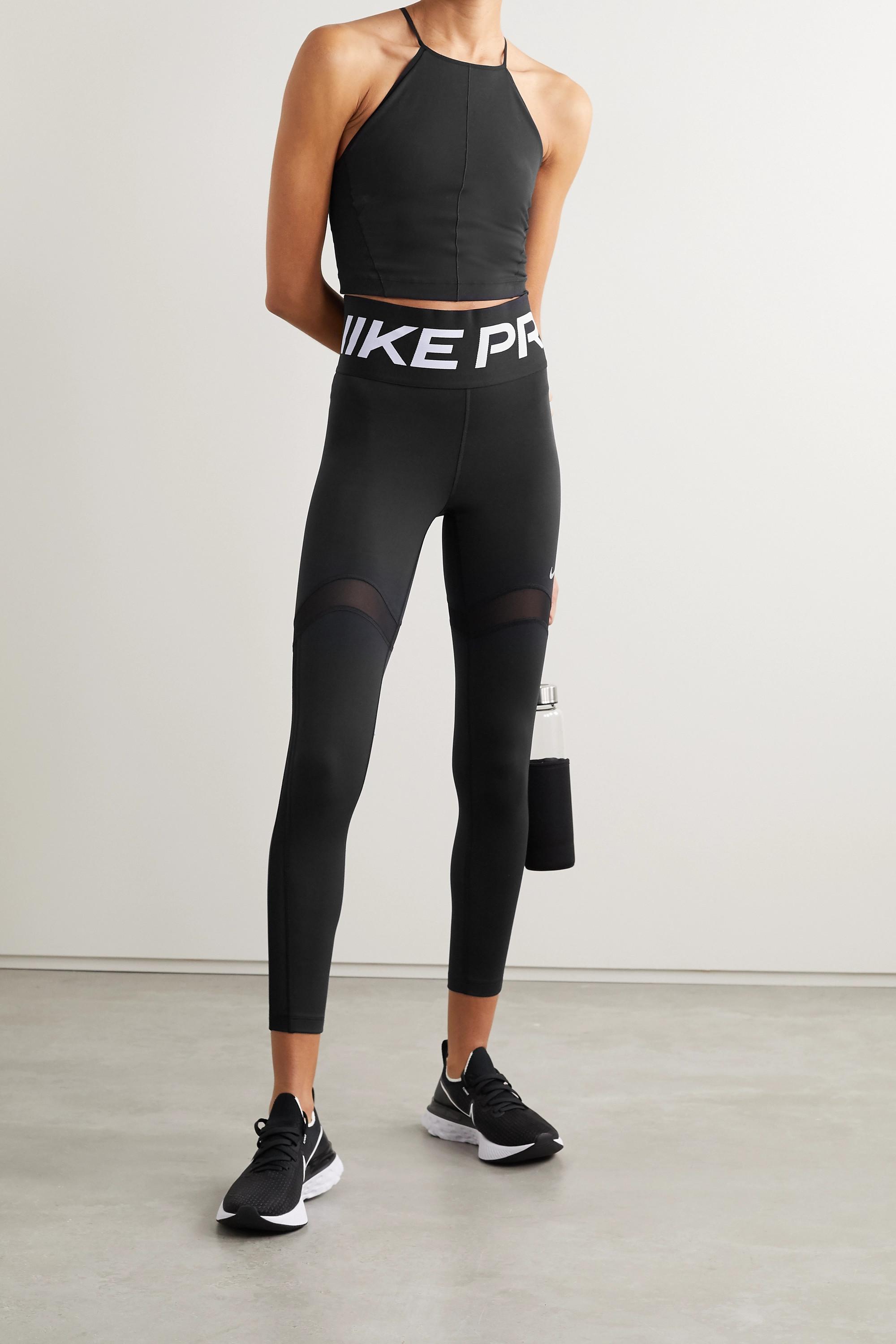 Nike Pro Stealth Luxe Mesh-trimmed Dri-fit Leggings in Black | Lyst