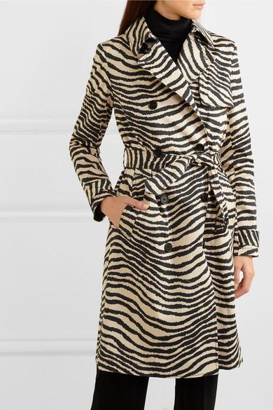 zebra print trench coat