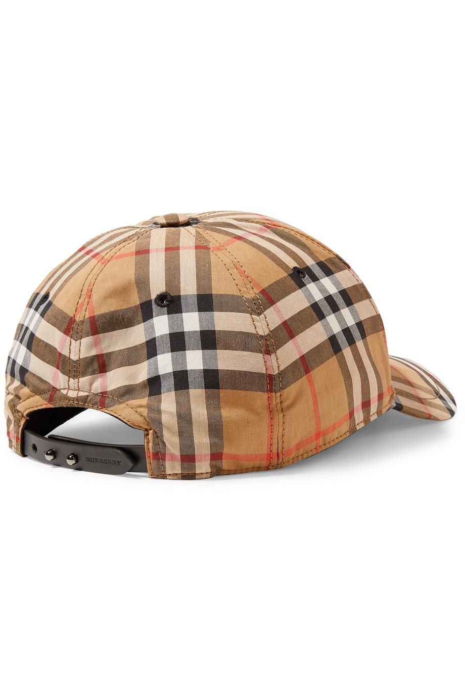 Burberry Checked Cottoncanvas Baseball Cap in Beige (Natural) Lyst