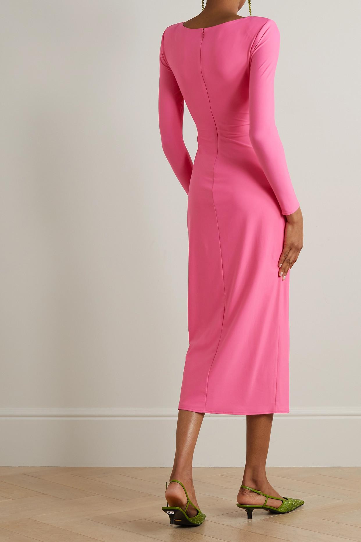 Self-Portrait Cutout Stretch-jersey Midi Dress in Pink | Lyst
