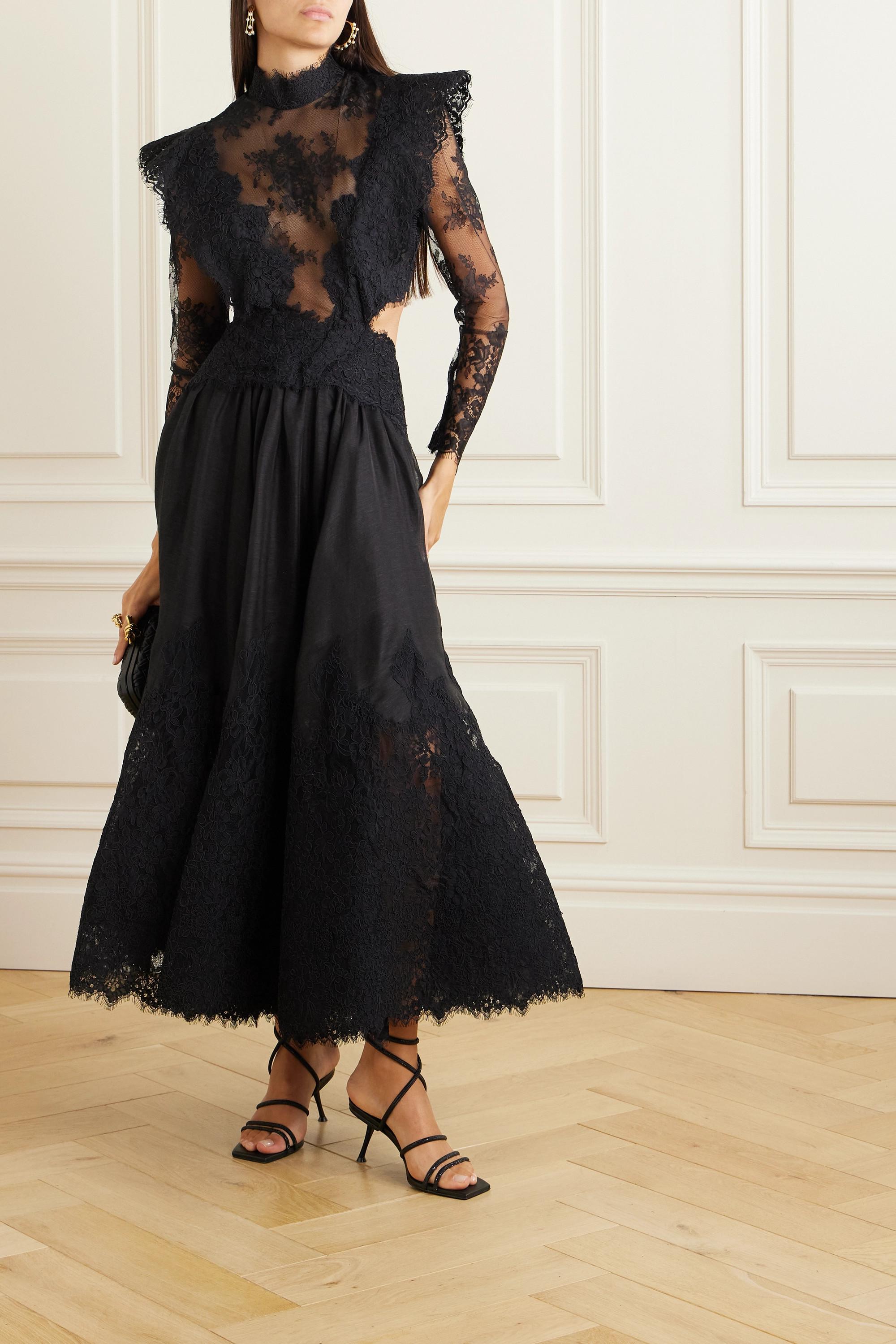 Zimmermann Sensory Open-back Appliqud Lace Linen And Silk-blend Midi Dress in Black | Lyst Australia Zimmermann Sensory Open-back Appliqud Lace Linen And Silk-blend Midi Dress in Black | Lyst Australia