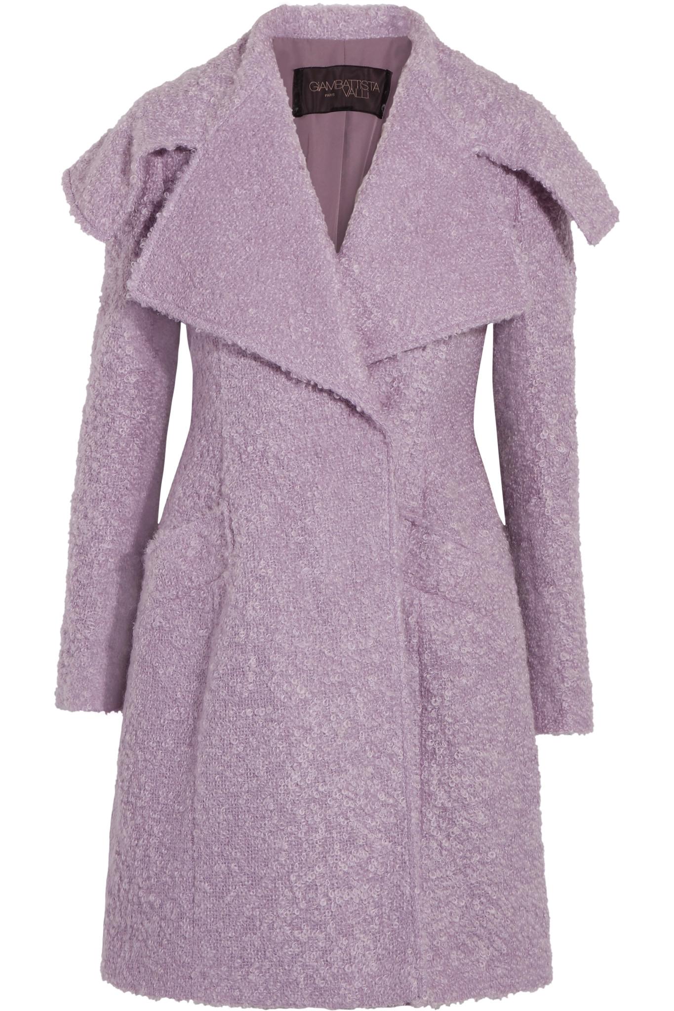 Giambattista valli Mohairblend Bouclé Coat in Purple Lyst