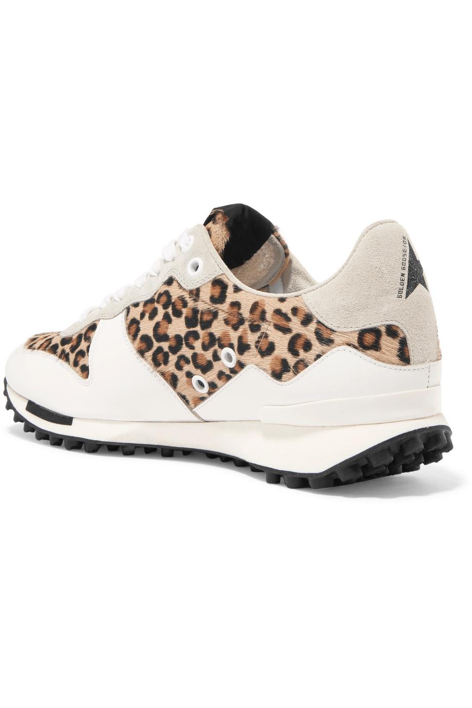 Golden Goose Starland Leopard-print Calf Hair, Suede And Leather Sneakers |  Lyst