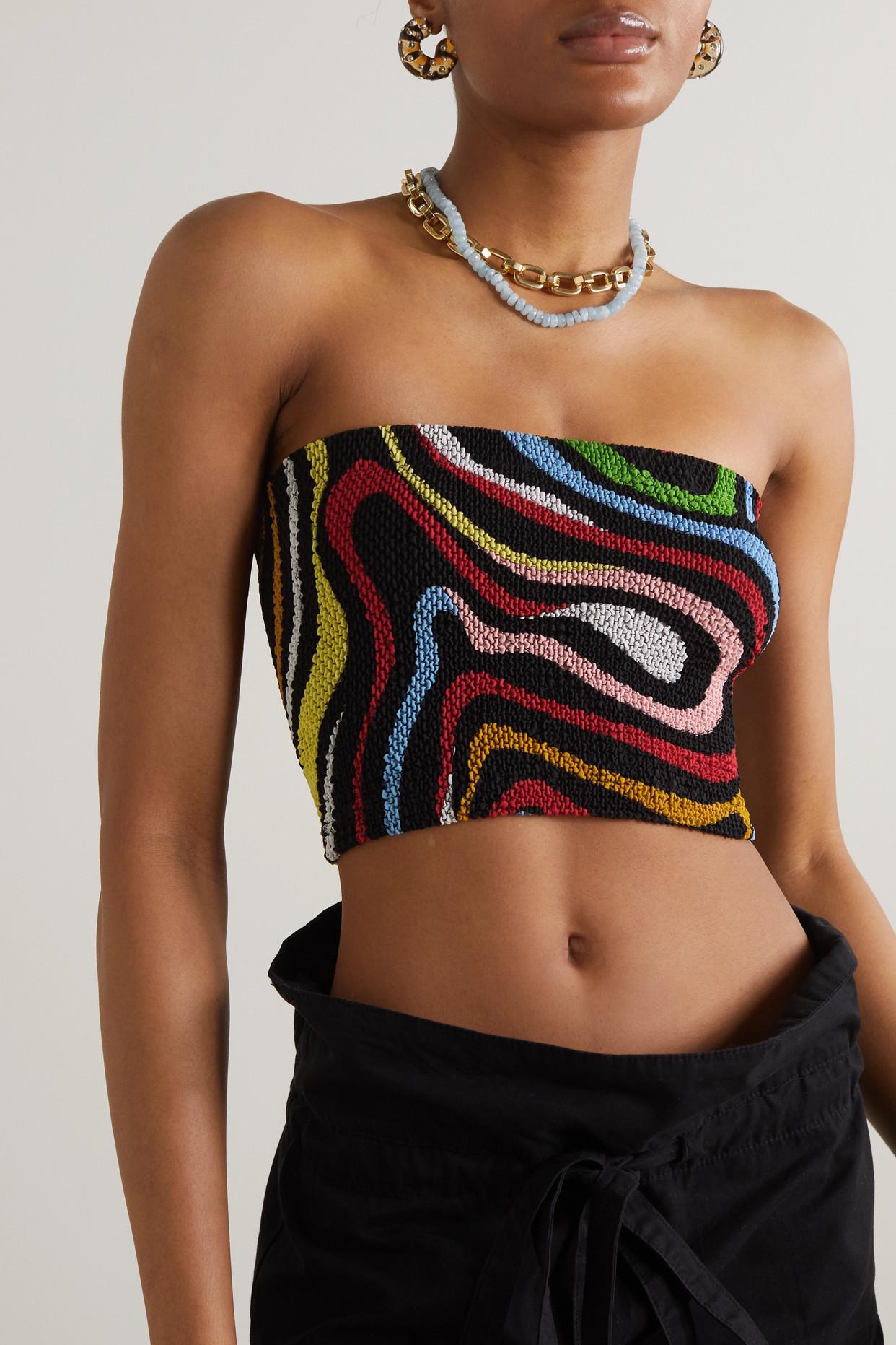 Emilio Pucci Silk Bandeau Crop Top Size 42