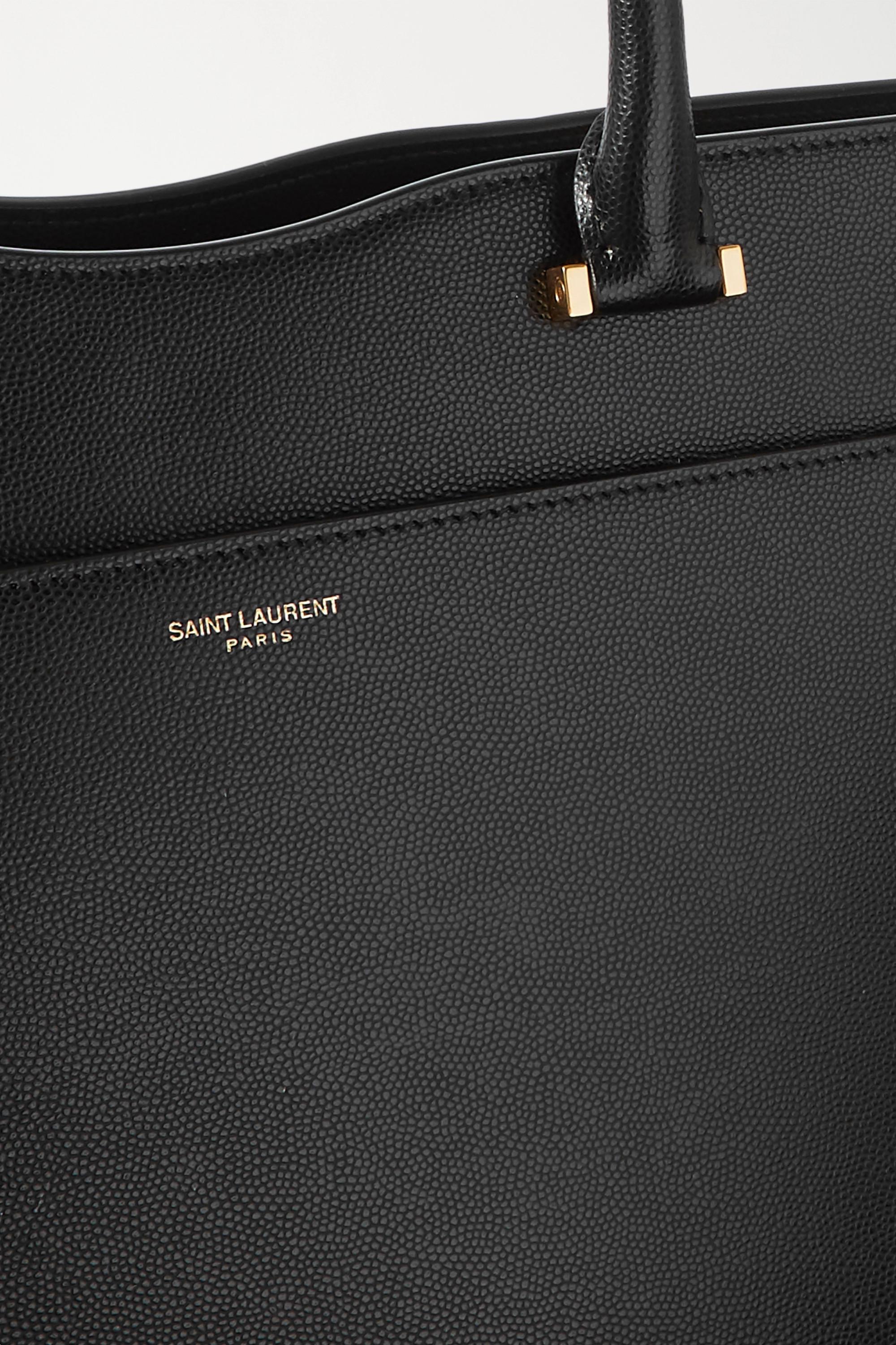 Saint Laurent Uptown Medium Textured-leather Tote - Black
