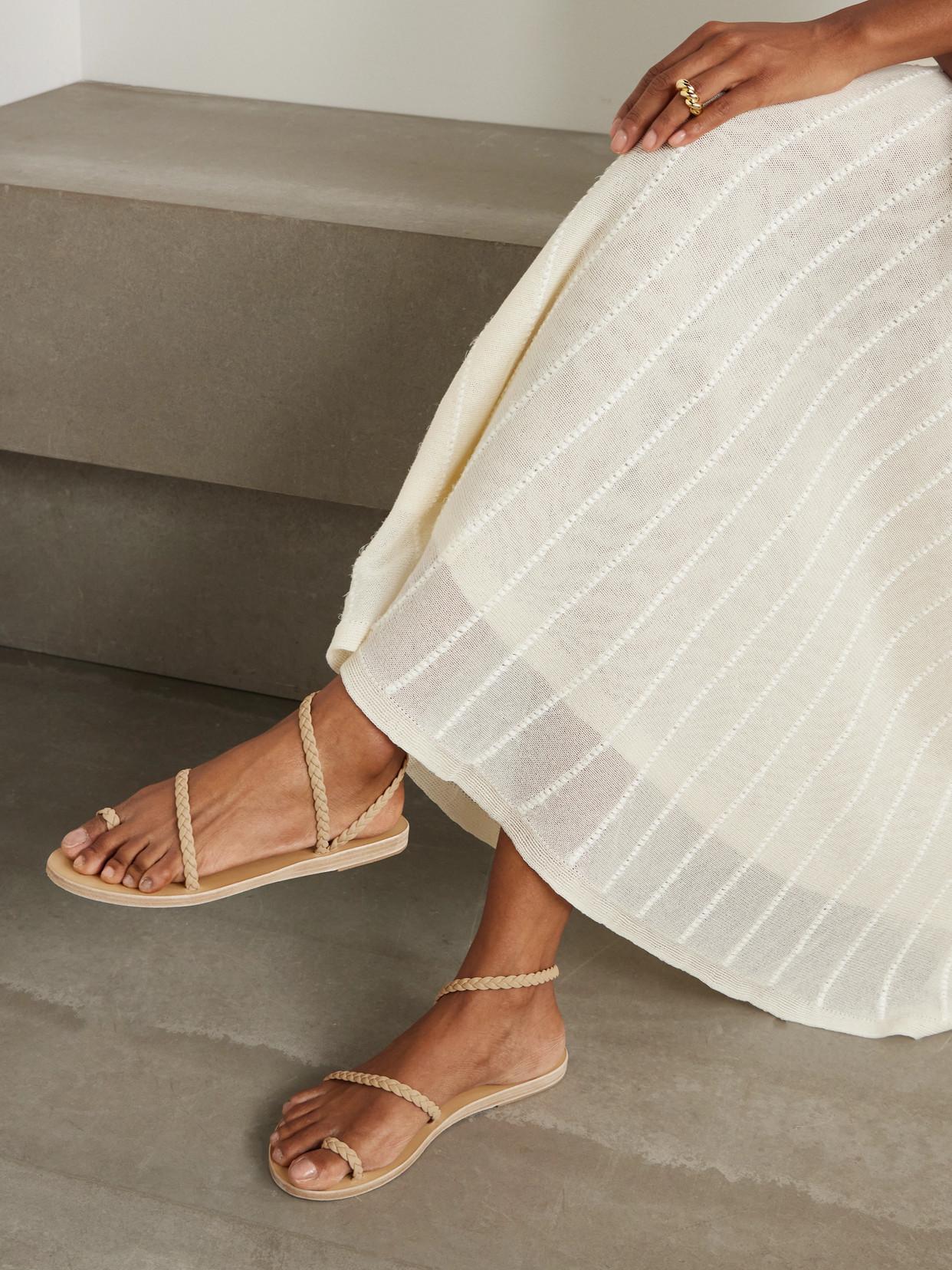 Ancient Greek Sandals Eleftheria Woven Leather Sandals in Natural
