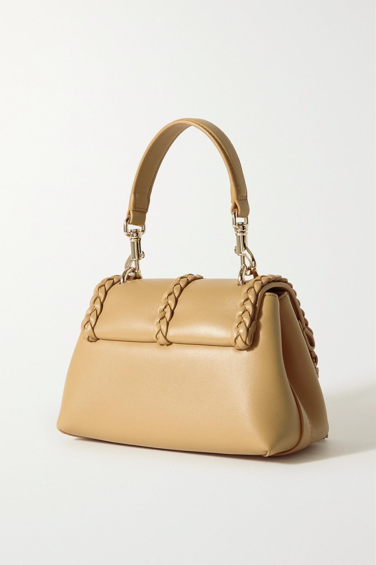 Chloé + Net Sustain Penelope Mini Braided Leather Shoulder Bag in Natural