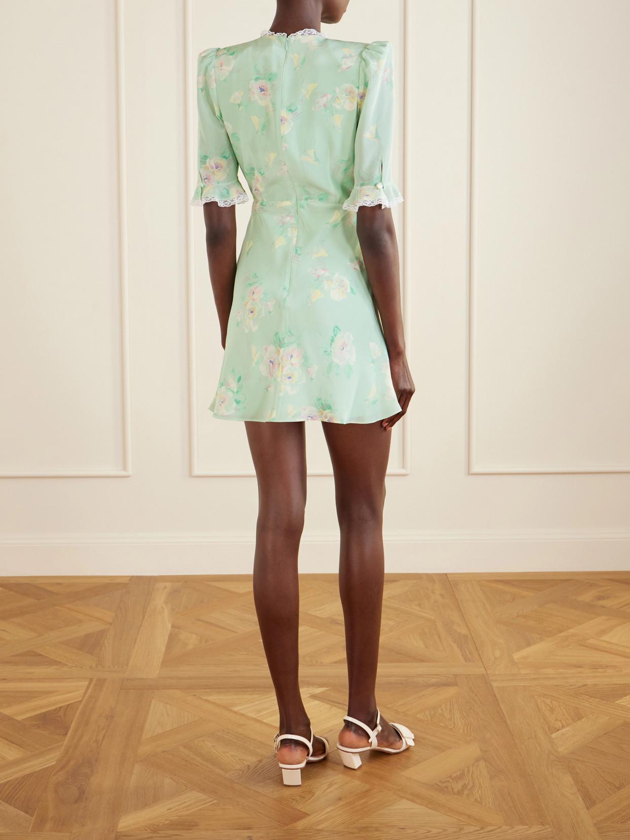 rich green dress One Shoulder Jacquard Dress In Green Gold main image 0