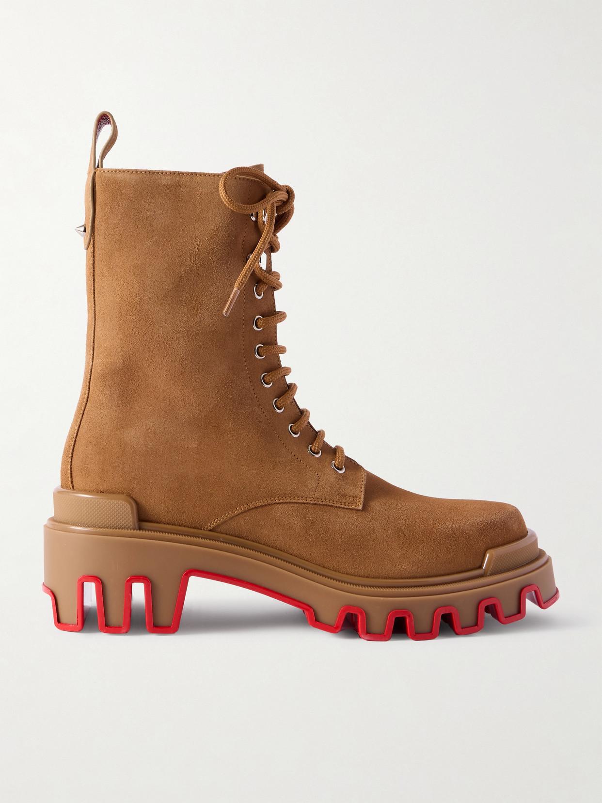 Christian Louboutin Dune Trott Alta Suede Ankle Boots in Brown | Lyst