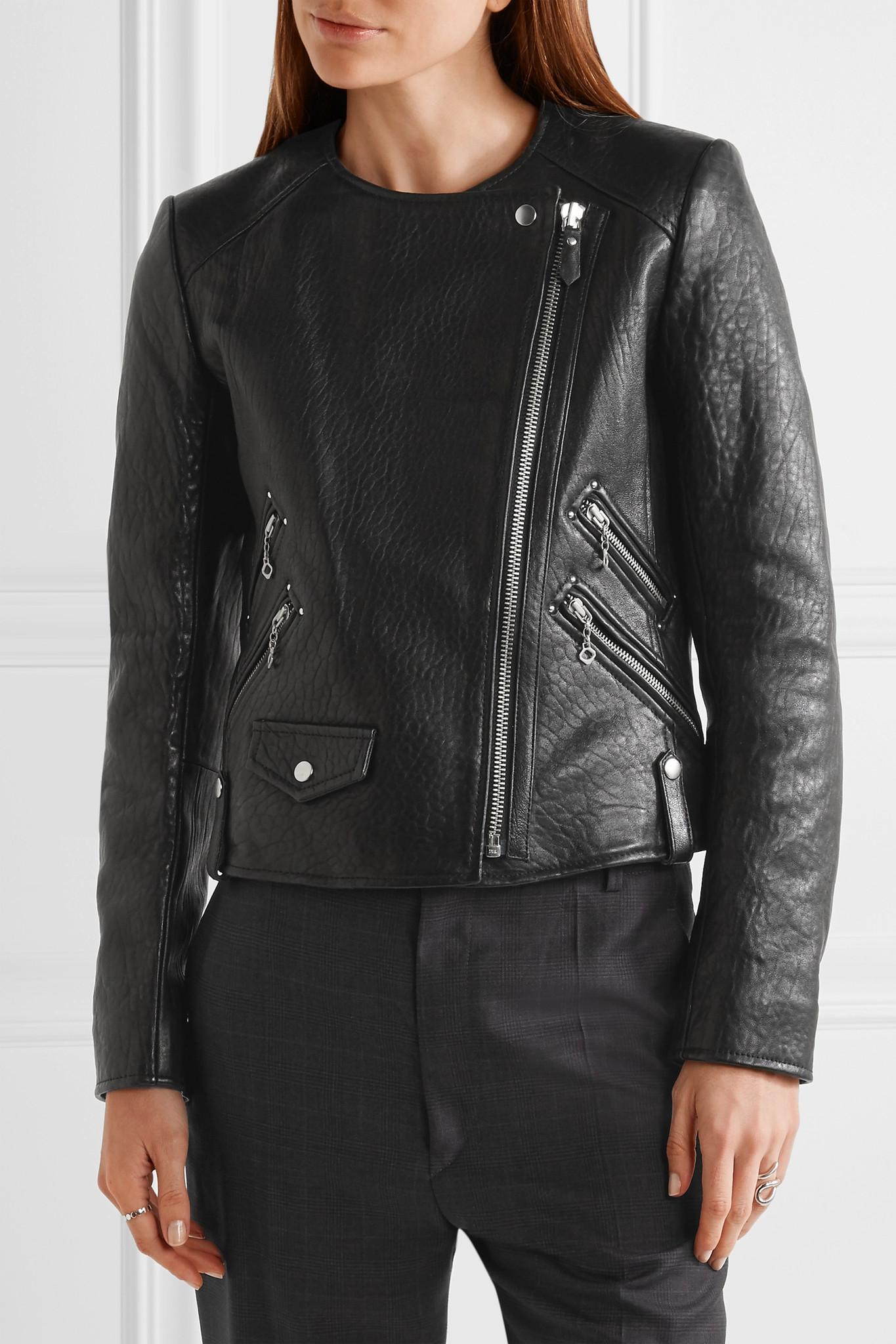 Étoile Isabel Marant Black Kankara Textured Leather Jacket