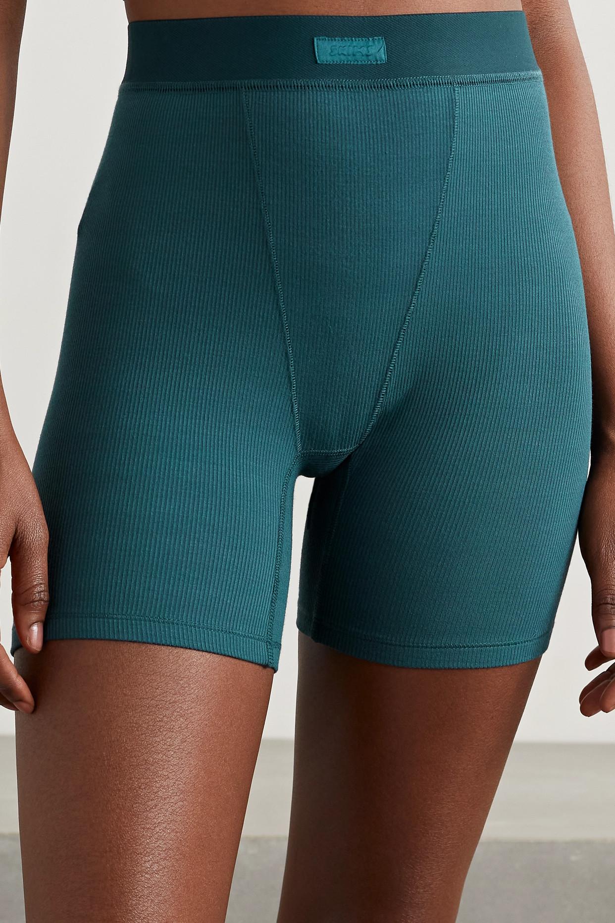 SKIMS Cotton Rib Boxer Shorts Blue Size XS - $29 (17% Off Retail