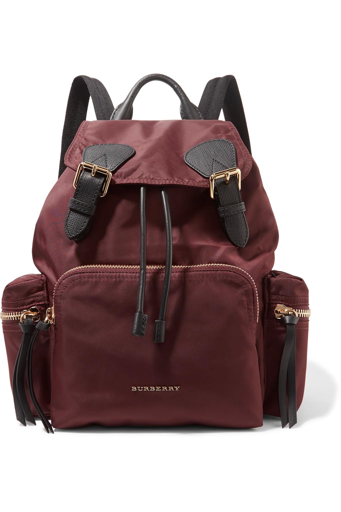 Burberry Cotton Leathertrimmed Gabardine Backpack Lyst