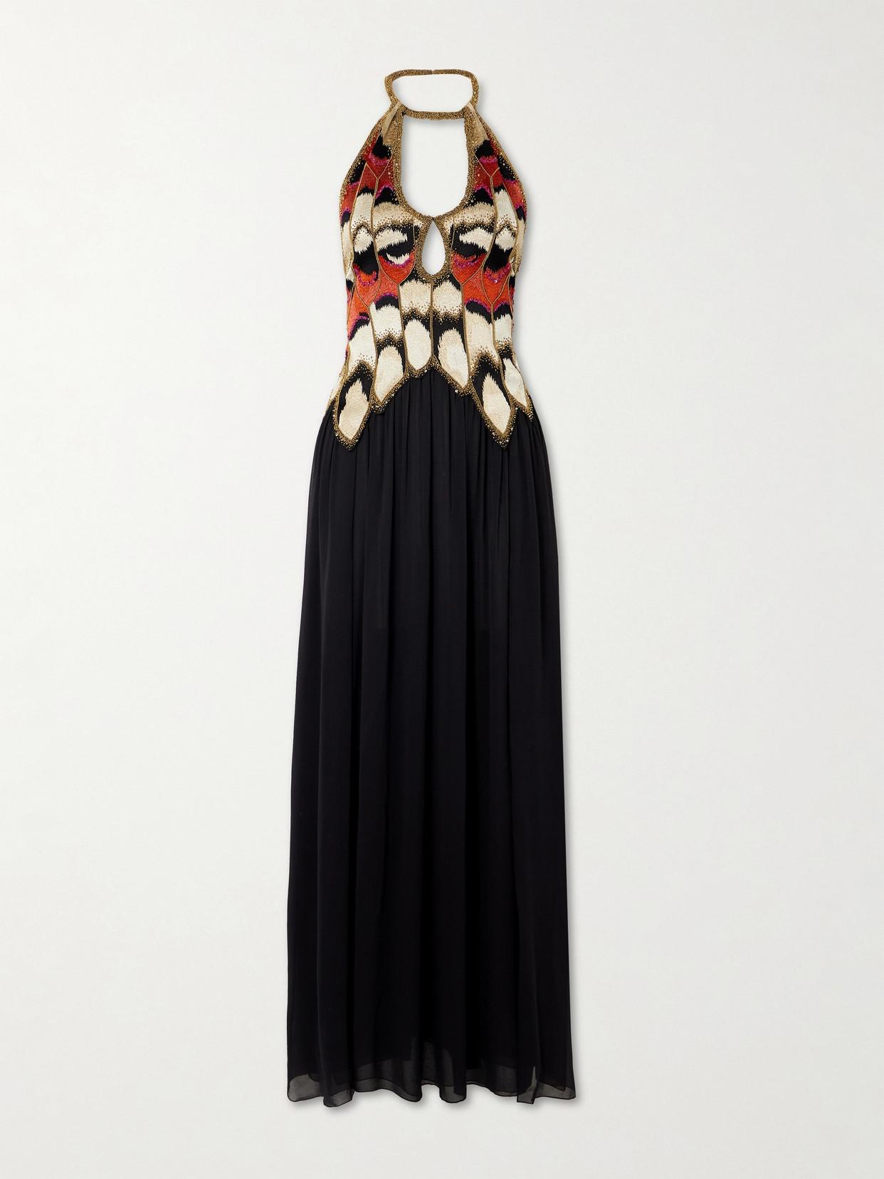 Isabel Marant Alicia Embellished Cutout Embroidered Silk