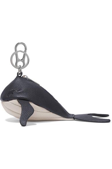 Loewe + Paula's Ibiza Whale Textured-leather Bag Charm in Black