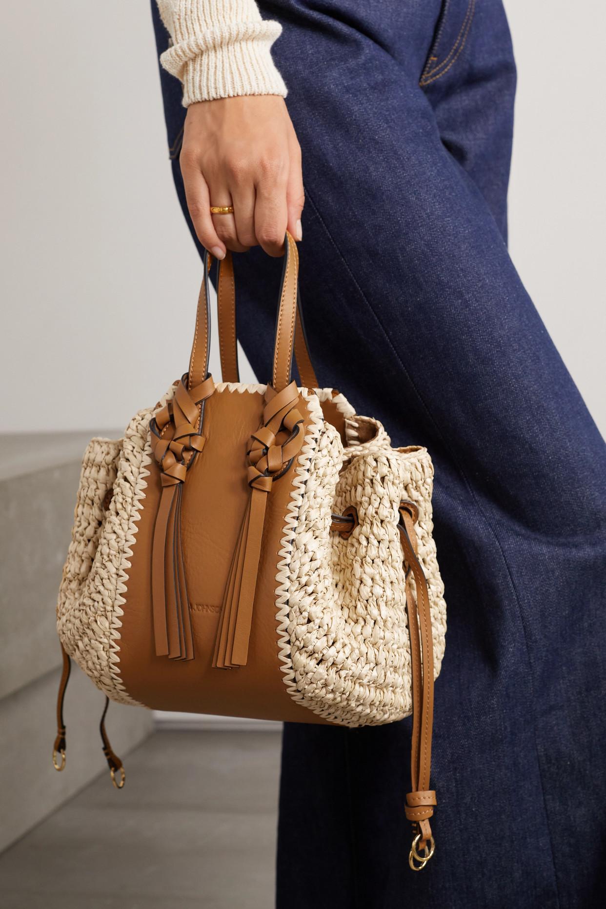 Giolla Raffia Bucket Handbag