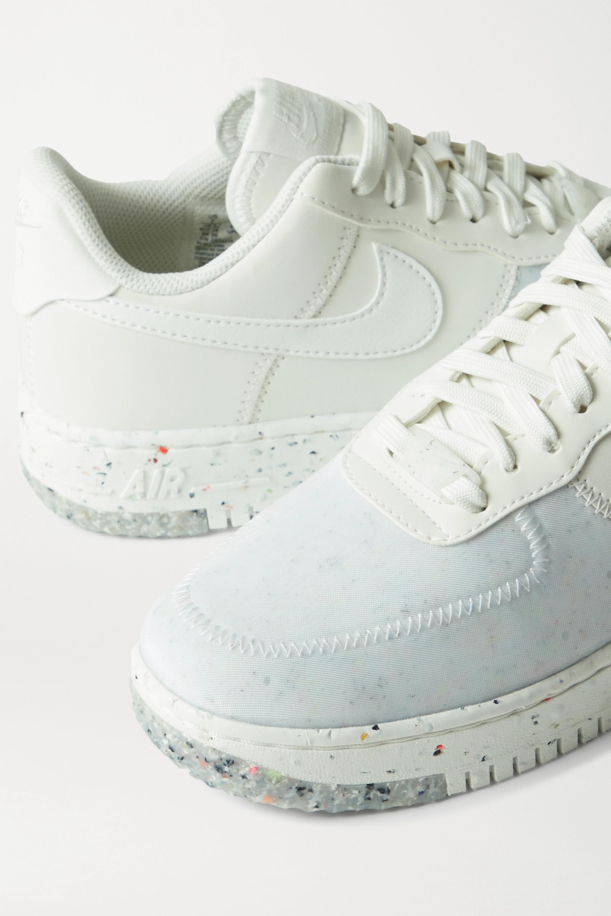 Nike Air Force 1 Crater Faux Leather And Mesh Sneakers in White | Lyst