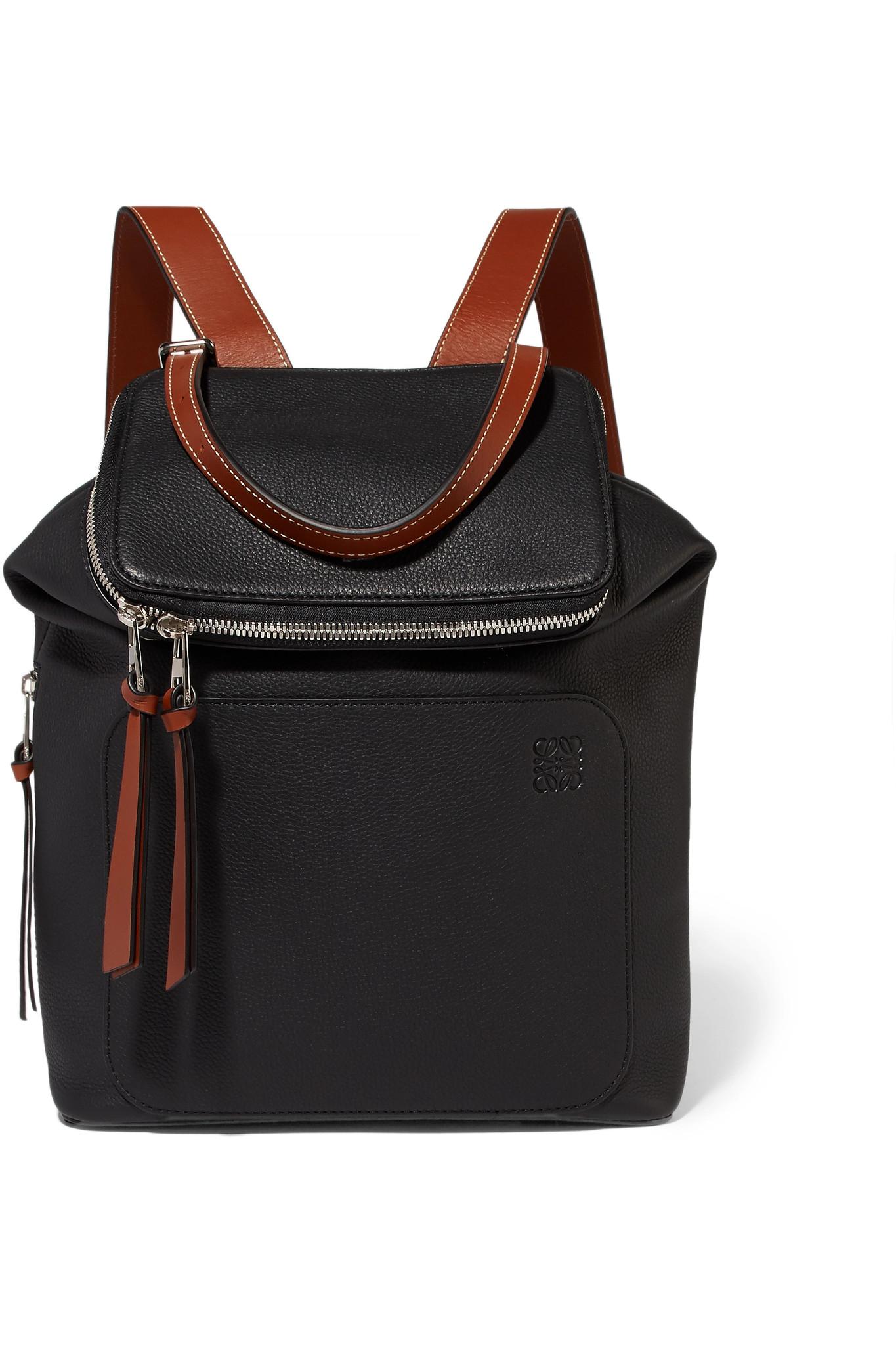 Loewe Goya Small Textured-leather Backpack in Black