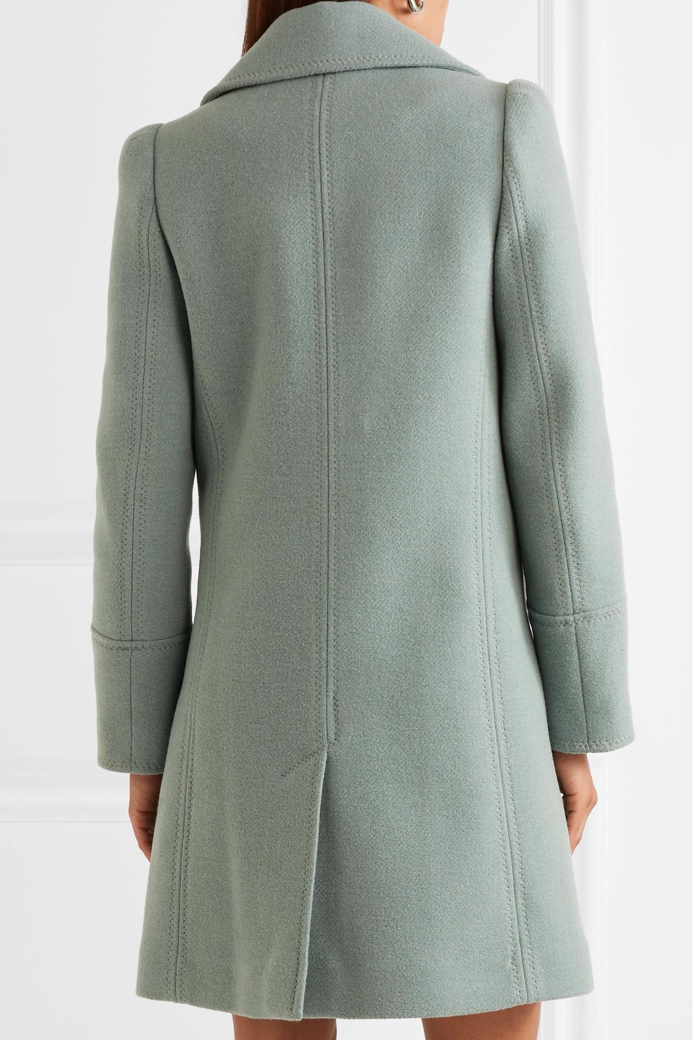 Chloé Doublebreasted Woolblend Felt Coat in Green Lyst