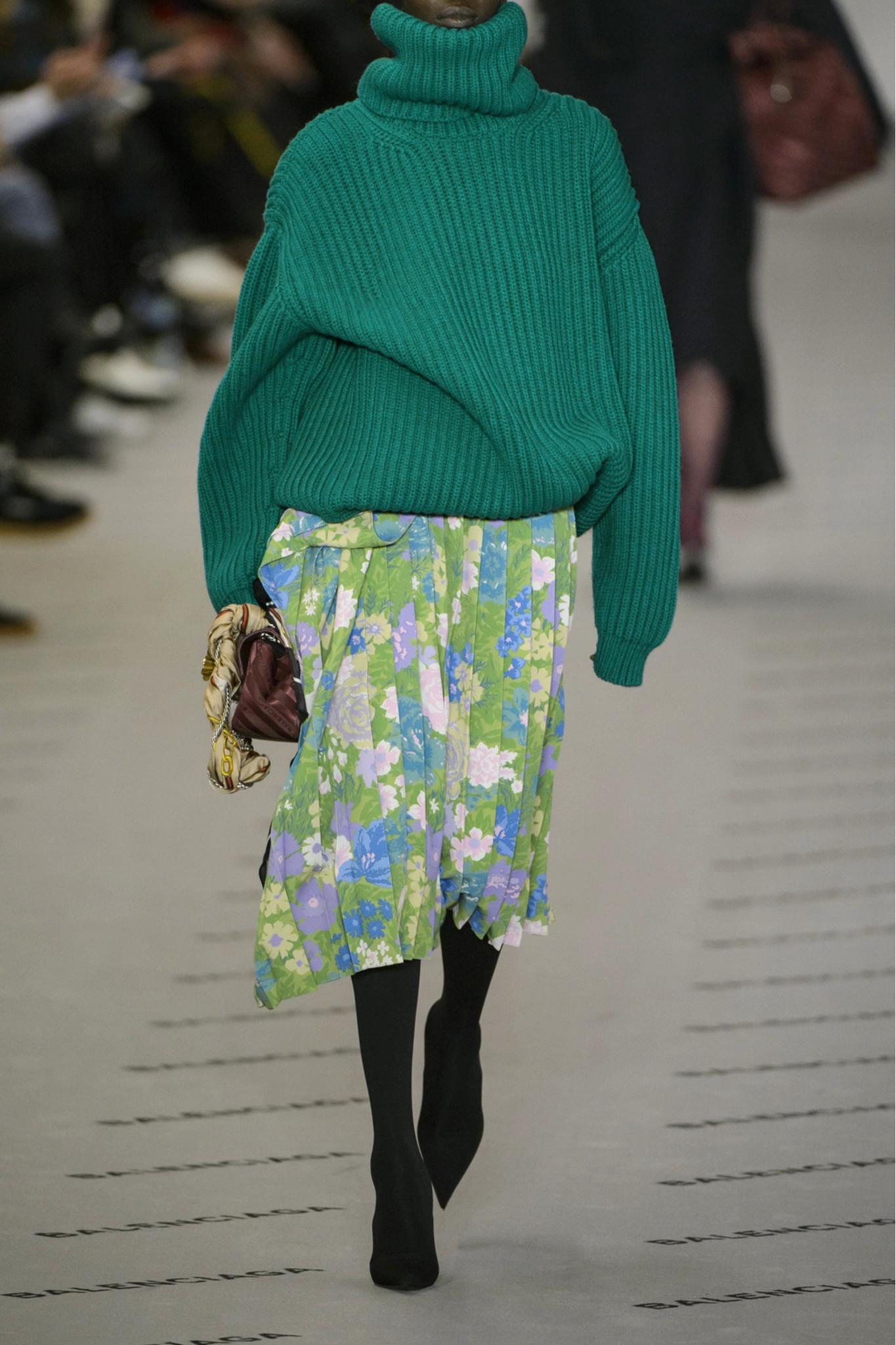 Balenciaga Oversized Ribbed Wool Turtleneck Sweater in Turquoise (Green ...
