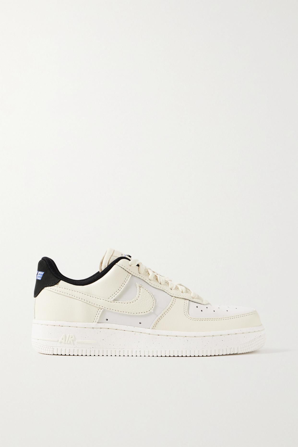 Nike Air Force 1 '07 Lx Faux Suede-trimmed Leather Sneakers in Natural |  Lyst