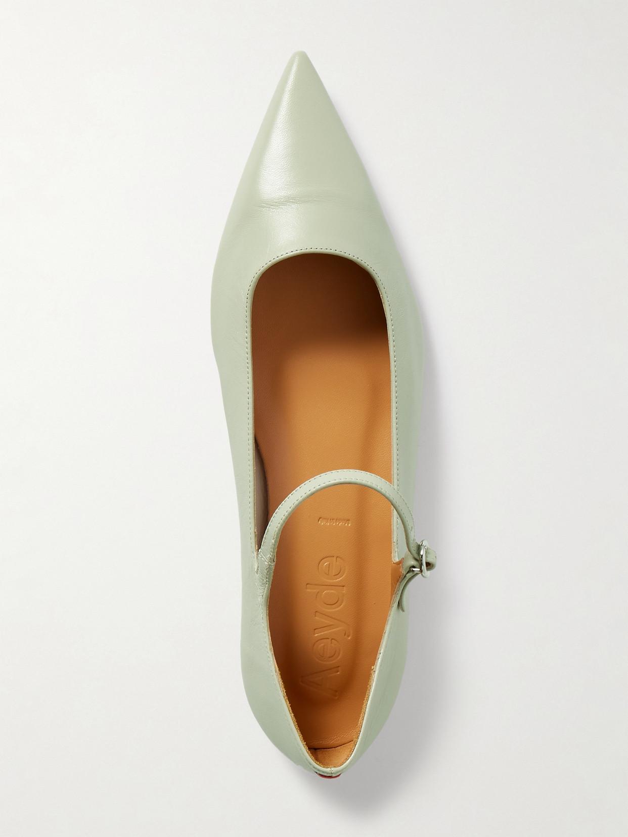 Aeyde Cleo Mary-Janes Flats アイデ メリージェーン Cleo Metallic Leather Mary-Jane Ballet Flats – Aeyde