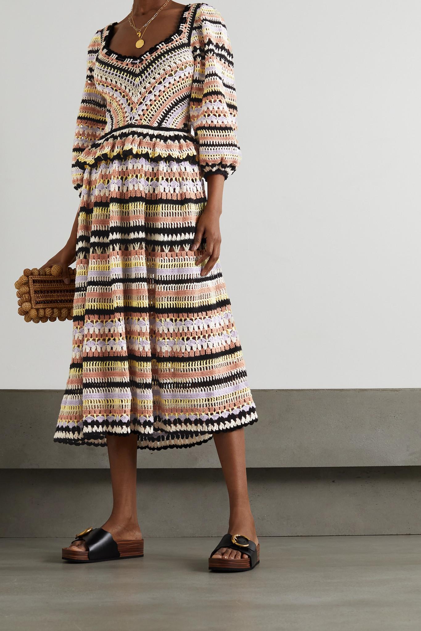 Ulla Johnson Delfina Striped Crocheted 