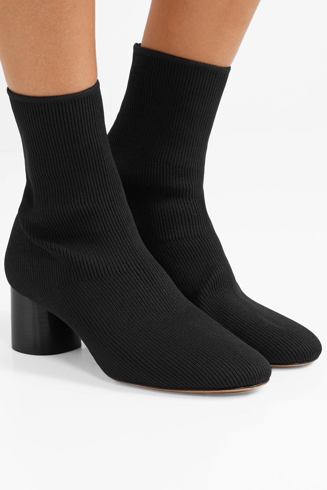 Vince Tasha Knit Sock Booties in Black 
