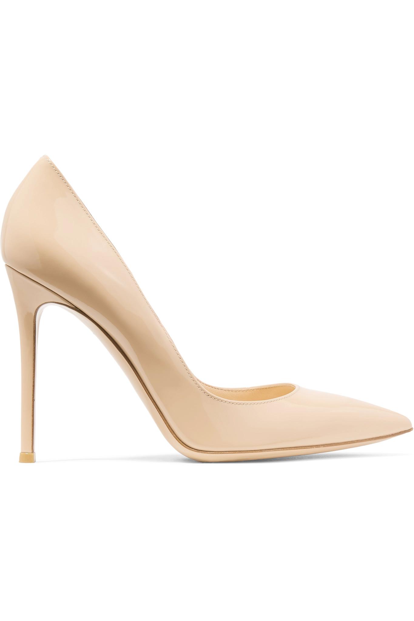 Lyst - Gianvito Rossi 105 Patent-leather Pumps in Natural